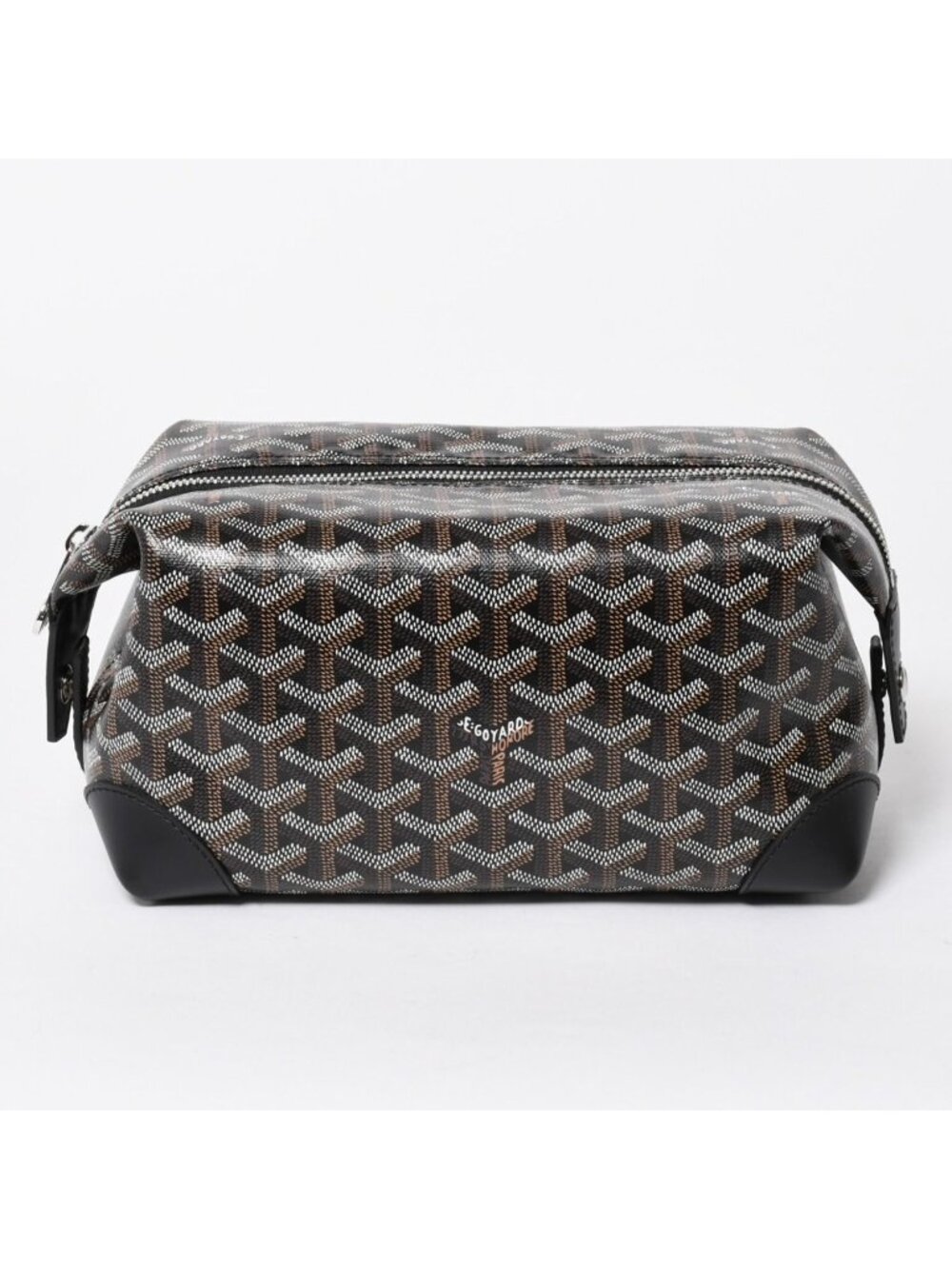 Goyard Bowling 25 Toiletry Clutch Leather Black